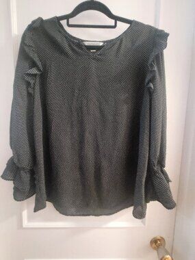 Counterparts Polka Dot Ruffle Sleeve Blouse